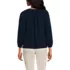 Women's Lightweight Jersey 3/4 Sleeve Notch Neck Gather Blouse, Back
