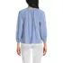 Women's Petite Lightweight Jersey 3/4 Sleeve Notch Neck Gather Blouse, Back
