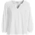 Women's Lightweight Jersey 3/4 Sleeve Notch Neck Gather Blouse, Front