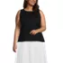 Women's Plus Size Linen Sleeveless Peplum Top, Front