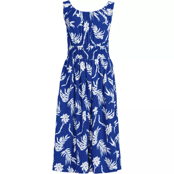 Women's Plus Size Creaseless Scoop Neck Smocked Midi Dress - primary