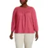 Women's Plus Size 3/4 Sleeve Eyelet Mix Flowy Top, Front