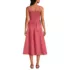 Women's Poplin Smocked Bodice Midi Dress, Back