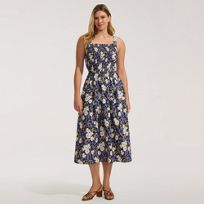 chinese dress ladies Tropical Leaf Print Cap Sleeve Maxi Dress M / Turquoise main image 1