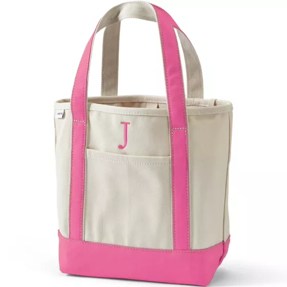 Pre-Monogrammed Letter Canvas Tote Bag - primary