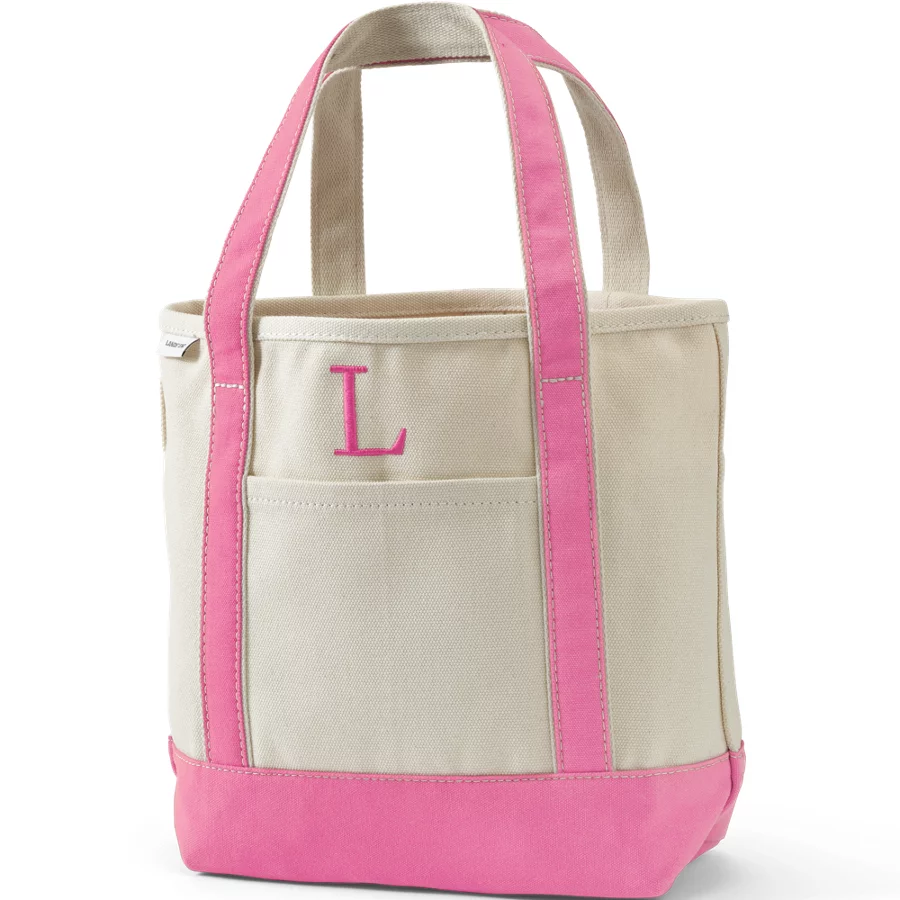 Pre Monogrammed Letter Canvas Tote Bag view 6