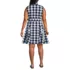 Women's Plus Size Poplin Button Front Dress with Godets, Back