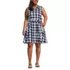 Women's Plus Size Poplin Button Front Dress with Godets, Front