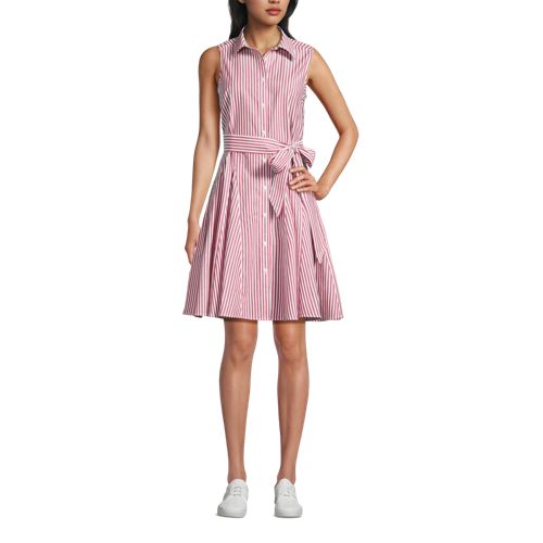 Women's Poplin Button Front Dress with Godets - image 4