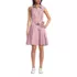 Women's Petite Poplin Button Front Dress with Godets, Front