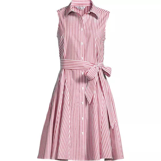 Women's Poplin Button Front Dress with Godets - primary