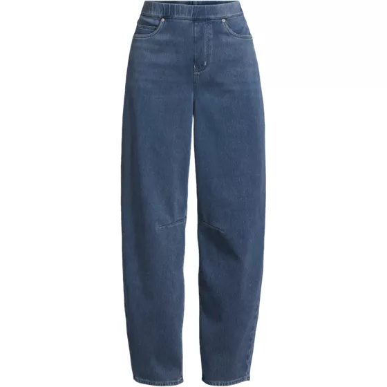 Women's Plus Size Starfish High Rise Knit Denim Barrel Leg Ankle Jeans - primary