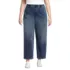 Women's Plus Size Starfish High Rise Knit Denim Barrel Leg Ankle Jeans, Front