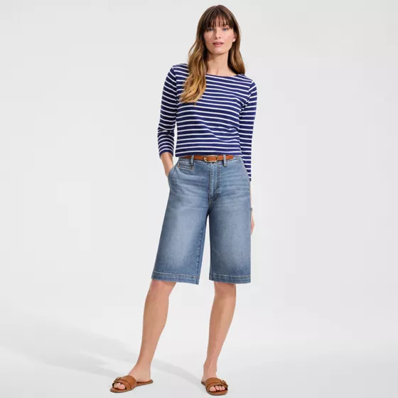 Women's Recover Denim Mid Rise 12" Trouser Shorts - primary
