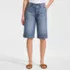 Women's Recover Denim Mid Rise 12" Trouser Shorts, Front