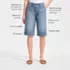 Women's Recover Denim Mid Rise 12" Trouser Shorts, alternative image