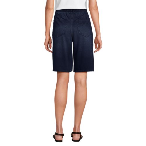  Lands' End Starfish Knit Denim Bermuda-shorts 30 Cm, Damen, Größe:32-34 Regular, Blau, Baumwoll-mischung/polyester-mischung, By Lands' End 