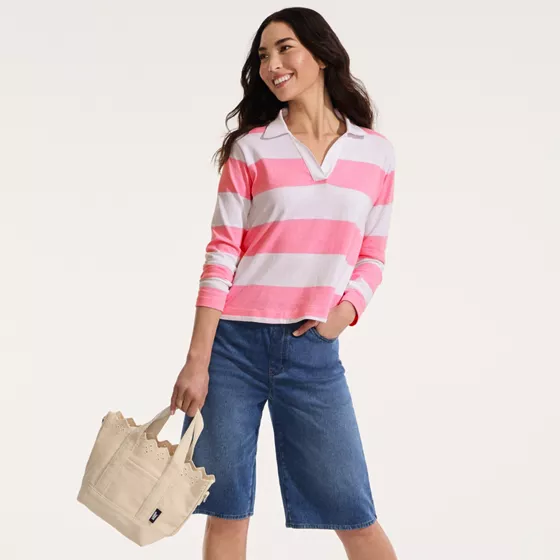 Women's Starfish High Rise Knit Denim 12" Bermuda Shorts - primary