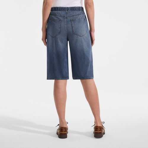  Lands' End Starfish Knit Denim Bermuda-shorts 30 Cm, Damen, Größe:32-34 Regular, Blau, Baumwoll-mischung/polyester-mischung, By Lands' End 
