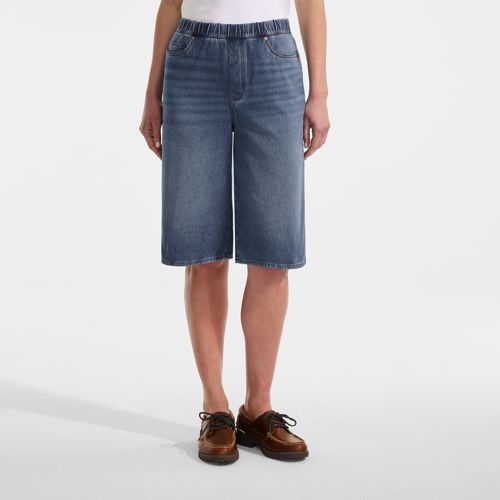  Lands' End Starfish Knit Denim Bermuda-shorts 30 Cm, Damen, Größe:32-34 Regular, Blau, Baumwoll-mischung/polyester-mischung, By Lands' End 
