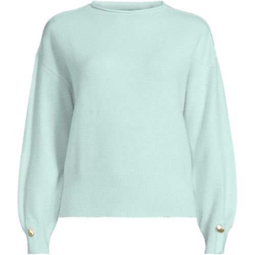  Lands' End Wool Touch Pullover Mit Gerolltem Ausschnitt, Damen, Größe:32-34 Petite, Blau, Wolle/polyester/nylon, By Lands' End 