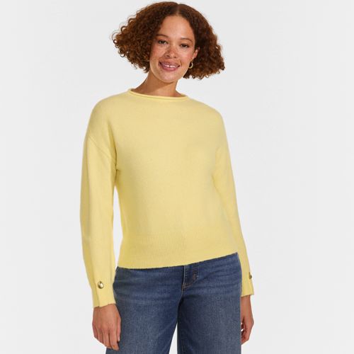  Lands' End Wool Touch Pullover Mit Gerolltem Ausschnitt, Damen, Größe:32-34 Petite, Gelb, Wolle/polyester/nylon, By Lands' End 