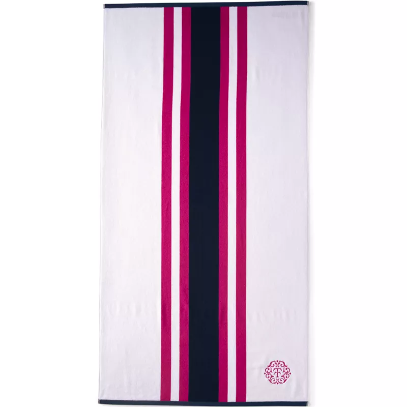 LE x T and T Twin Stripe Beach Towel, Front