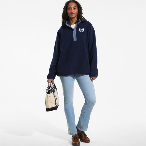 Women's Sweater Fleece Snap Neck Pullover Jacket | Lands' End