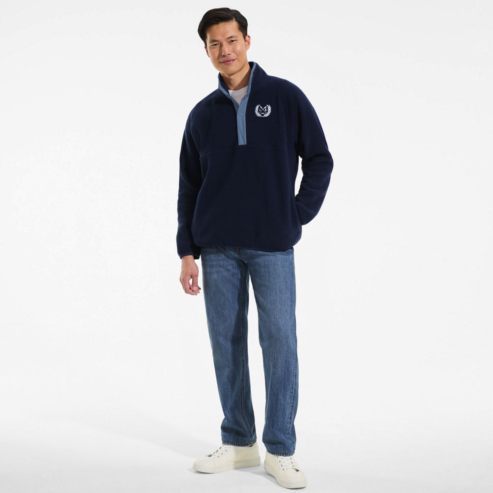 Unisex Snap Neck Fleece Pullover | Lands' End