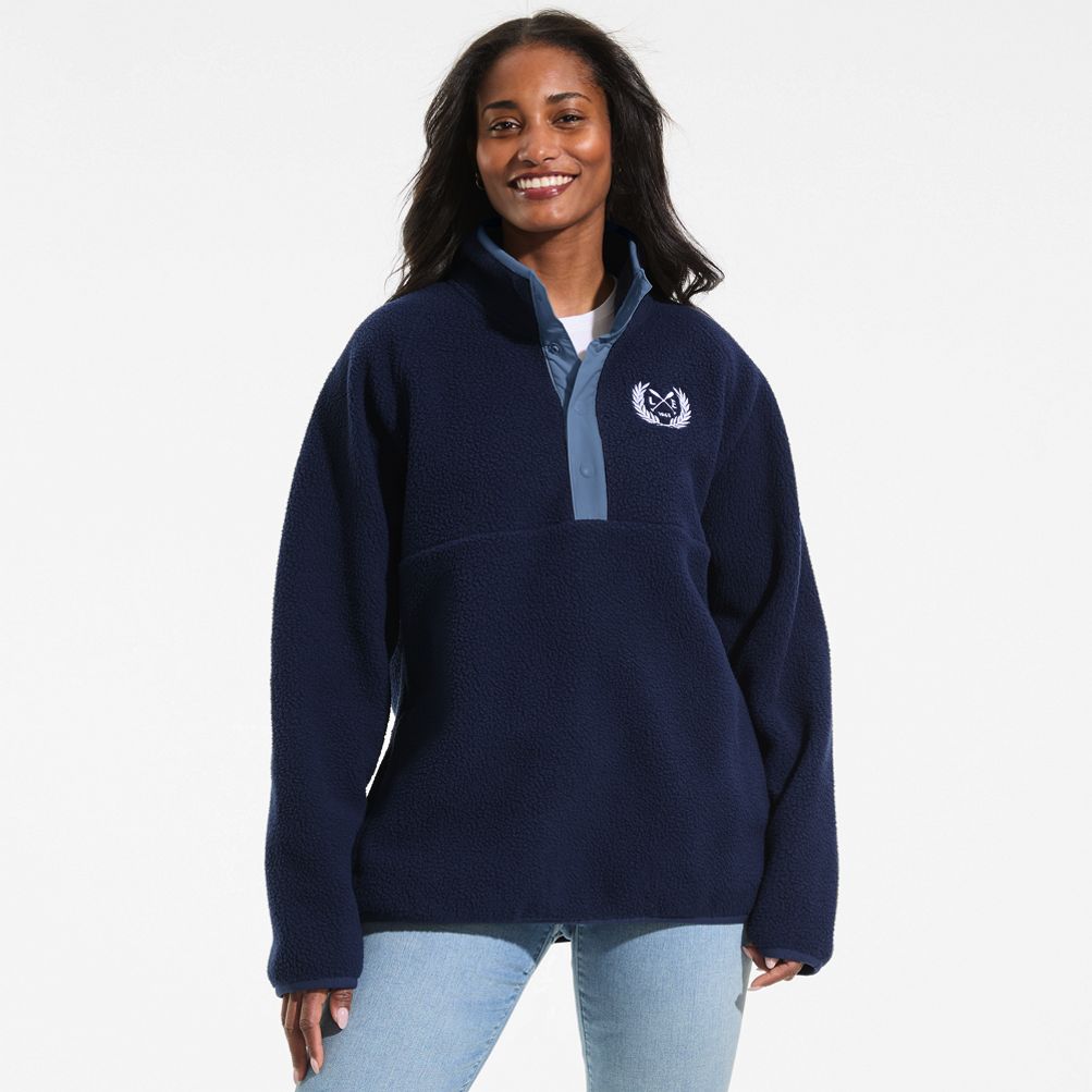 Unisex Snap Neck Fleece Pullover | Lands' End