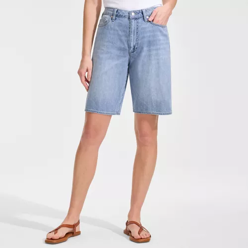 Women's Lightweight Denim Mid Rise 10" Shorts, Front