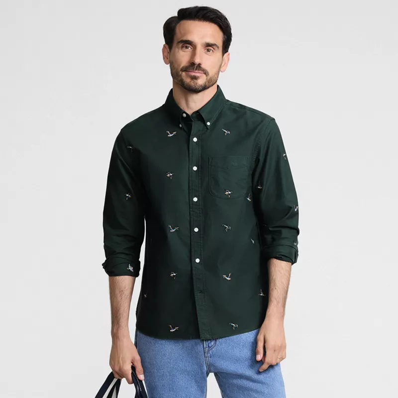 Men's Long Sleeve Sail Rigger Oxford Embroidered Shirt, alternative image