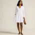 Women's Poplin V Neck Embroidered Dress, alternative image