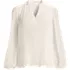 Women's Ruffle Neck Pintuck Sleeve Top, Front