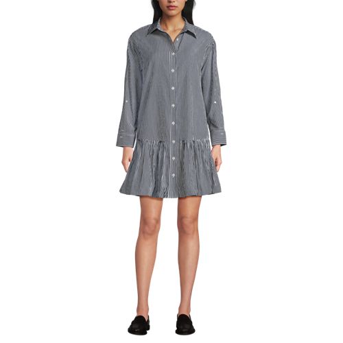 Women's Flounce Button Front Shirt Dress - image 5