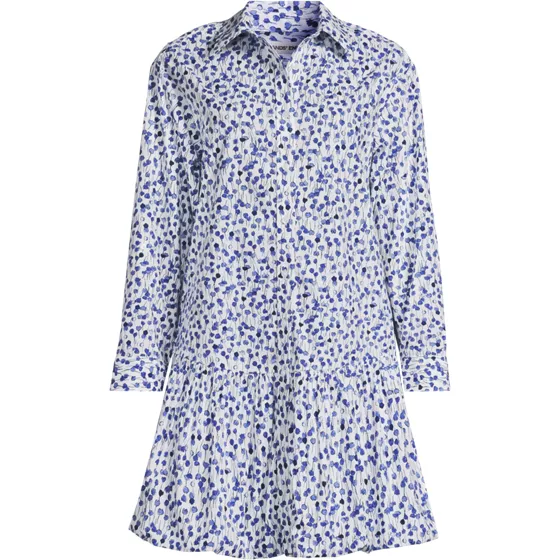 Women's Flounce Button Front Shirt Dress - primary