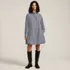 Women's Flounce Button Front Shirt Dress, Front