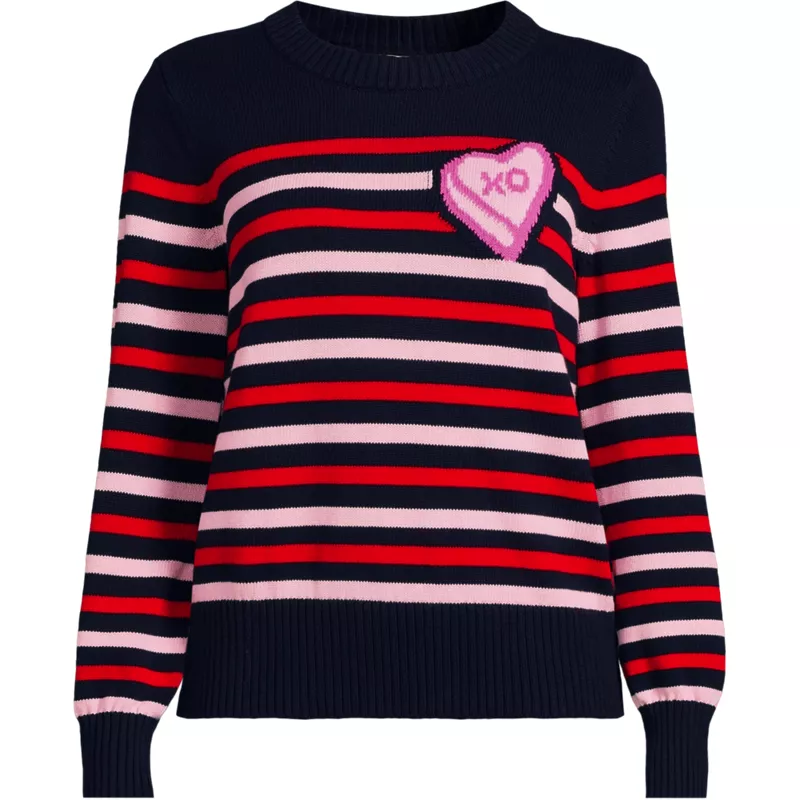 Women's Plus Size Drifter Set in Sleeve Crew Neck Sweater, Front