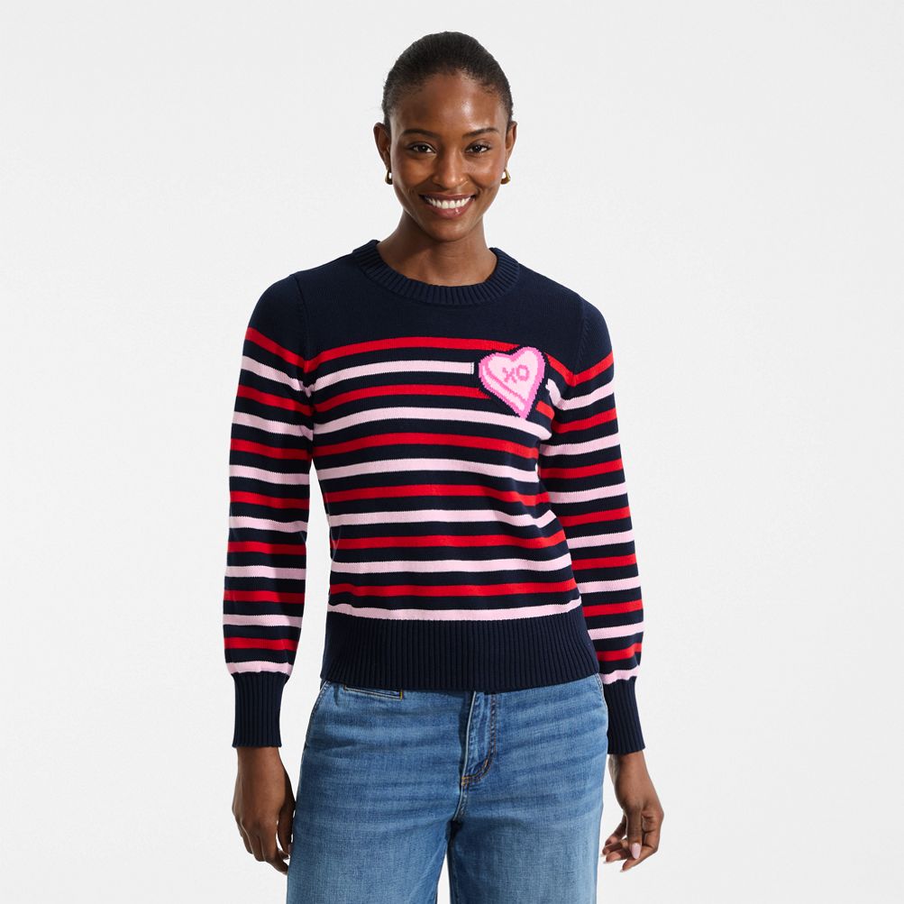 Women's Drifter Set in Sleeve Crew Neck Sweater | Lands' End