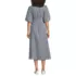 Women's Puff Sleeve Smocked Waist V Neck Dress, Back