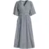 Women's Puff Sleeve Smocked Waist V Neck Dress, Front