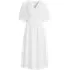 Women's Puff Sleeve Smocked Waist V-neck Dress, Front
