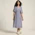 Women's Puff Sleeve Smocked Waist V Neck Dress, alternative image