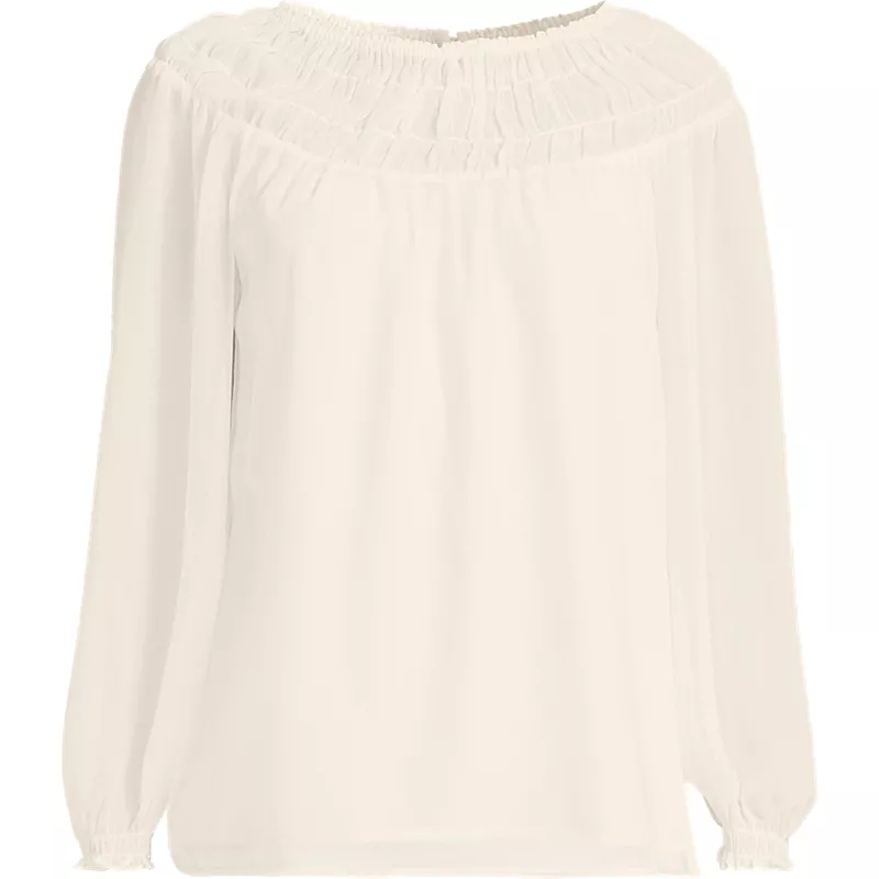 Women's Chiffon Scoop Neck Blouse, Front