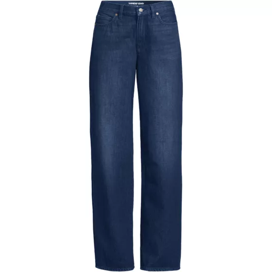 Women's Plus Size Mid Rise Baggy Jeans - primary
