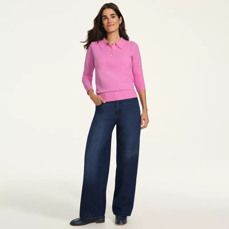 Women's Rigid Denim Mid Rise Baggy Jeans, alternative image