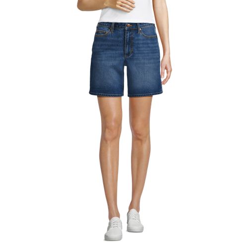 Women's Soft Denim Mid Rise 7" Jean Shorts - image 3