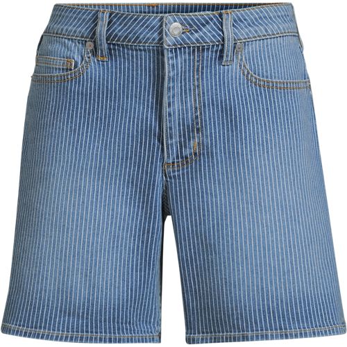  Lands' End Soft Denim Mid Waist Jeansshorts 18 Cm, Damen, Größe:34 Regular, Blau, Baumwoll-mischung, By Lands' End 