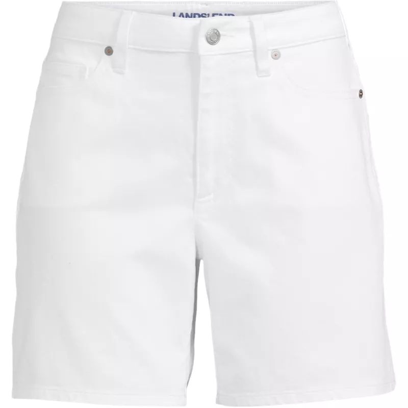 Women's Plus Size Soft Denim Mid Rise 7" Jean Shorts, Front