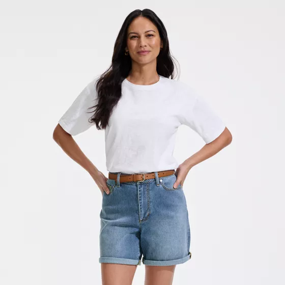 Women's Soft Denim Mid Rise 7" Jean Shorts - primary